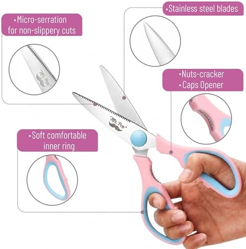 Mr. Pen- All Purpose Kitchen Shears with Protective Sheath, 2pcs, 8 Inch