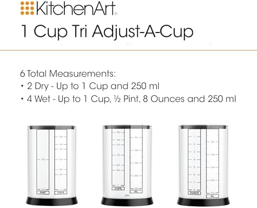 KitchenArt Pro Adjustable Measuring Set, TBL, TSP & 1 Cup Measuring Cup