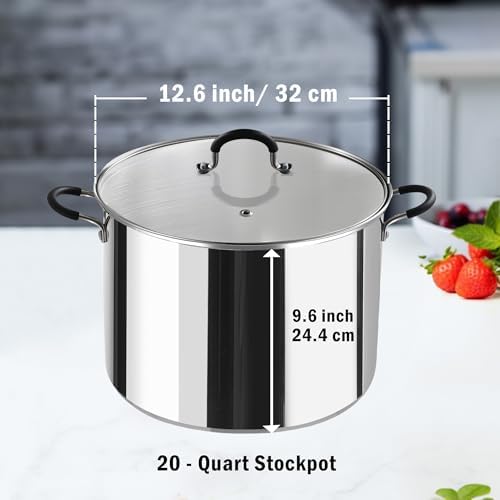 Cook N Home Stainless Steel Water Bath Canning Pot with rack and Lid,