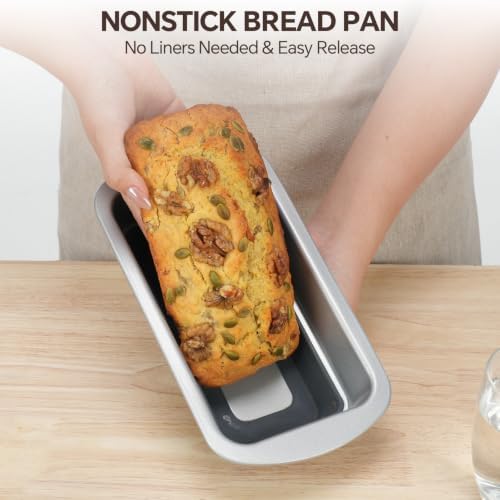 Bread Pans Set of 2, Nonstick 1 lb Loaf Pan With Pop Out Bottom