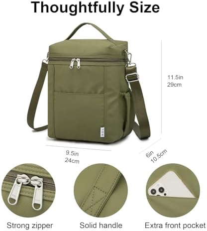 NOL Insulated Lunch Bags for Women Cooler Bag Lightweight Nylon Waterproof Lunch Box for Work