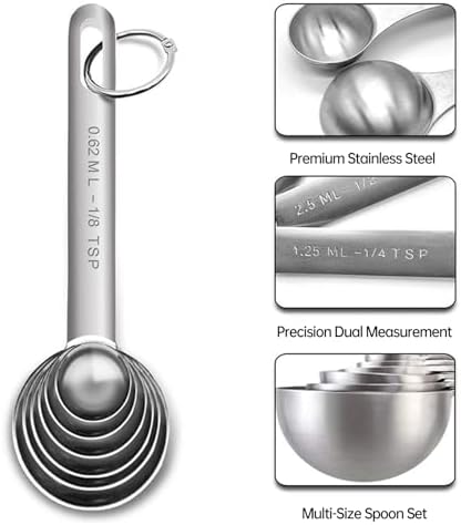 Tablespoon Measuring Spoons Set,Teaspoons Measuring Spoons Stainless Steel