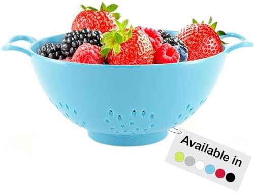 Meadow Lane 6-Inch Small Colander, 3-Cup Food Strainer, Light Blue