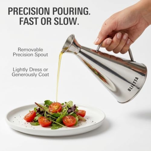 Olive Oil Dispenser Bottle, Copper Steel Non-Drip Pourer 8.5 fl oz