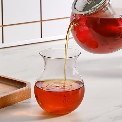 Karaca Refika Borosilicate Glass Teapot Set with Stainless Steel Tea Strainer, 1.5 L Kettle & 0.6 L Glass Teapot with Strainer, Turkish Tea Pot, Caydanlik