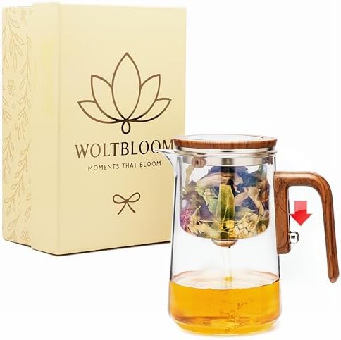 Enchanti Glass Teapot with Infuser - Loose Leaf Tea Pot - 27 oz