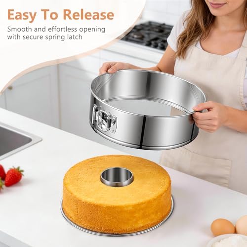 10-Inch Angel Food Cake Pan, Removable Bottom, 304 Stainless Steel