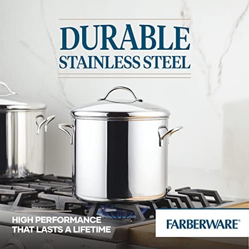 Farberware Classic Series 12 Qt Stainless Steel Stock Pot With Lid, Silver