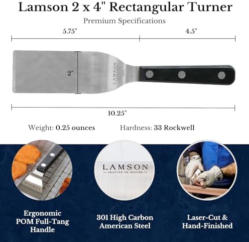 Lamson Small Metal Spatula, 2x4 In Brownie and Cookie Turner