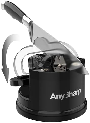AnySharp – GLOBAL – Easy to Use, Hands Free Knife Sharpener - Black