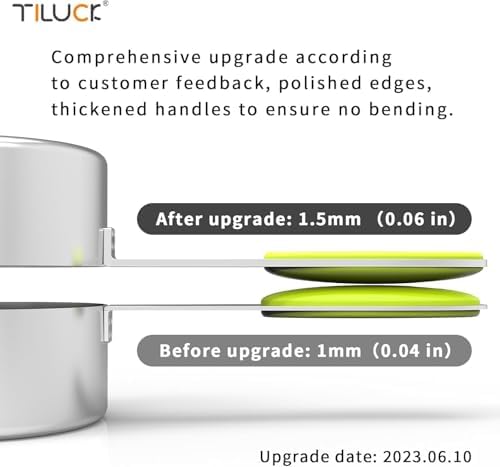 TILUCK measuring cups and magnetic measuring spoons set, stainless steel measuring cups, 6 double-sided stainless steel measuring spoons & 1 leveler (14)