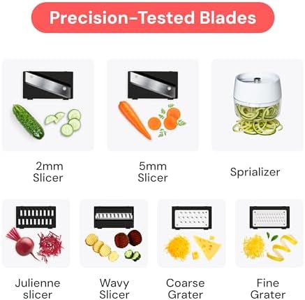 Fullstar Pro Mandoline Vegetable Slicer, Grater & Spiralizer with Container