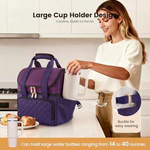 LOVEVOOK Insulated Lunch Box for Women,Large Double Deck Adult Lunch Bag
