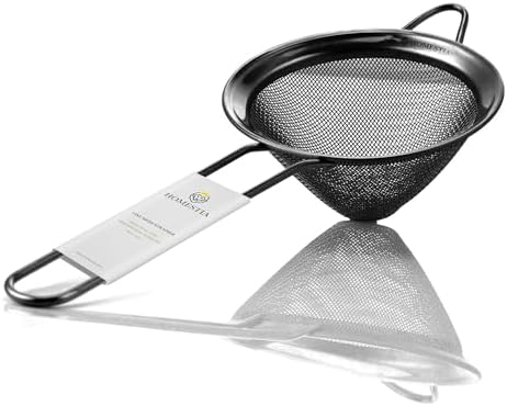 Homestia Stainless Steel Fine Mesh Strainer, Sieve Sifter For Tea, Black