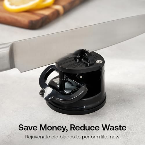 AnySharp – GLOBAL – Easy to Use, Hands Free Knife Sharpener - Black