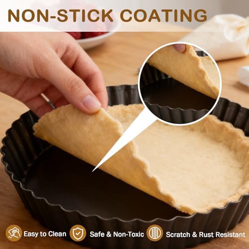 2 Pack 10 Inch Pie Pan with Removable Bottom