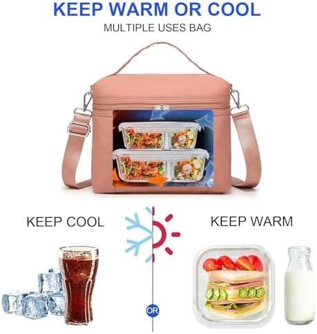 NOL Insulated Lunch Bags for Women Cooler Bag Lightweight Nylon Waterproof Lunch Box for Work