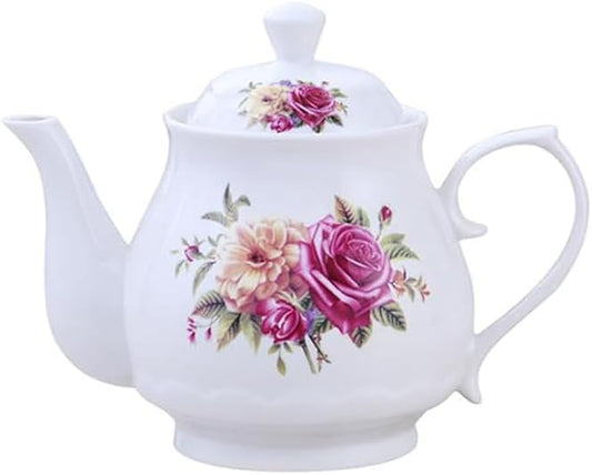 123Arts Small Teapot, Flower Teapot, Ceramic Tea Pot, Small Tea Pot for 1 Person Use,13oz,400ml