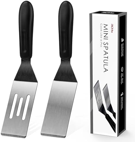 Small Spatula Mini Stainless Steel Serving Metal Spatula Set of 2