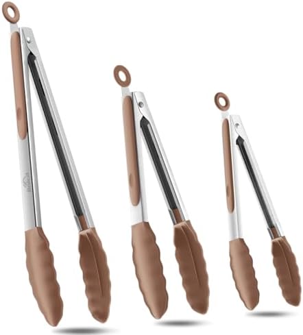 Good Grip Cooking Tongs with Silicone Tips, Set of 3-7" 9" and 12"