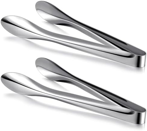 2 Pack Silver Polished Serving Tongs 12 Inch