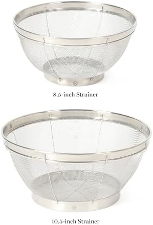 Martha Stewart Covello Stainless Steel Mesh Colander Set 2-Pieces, Silve