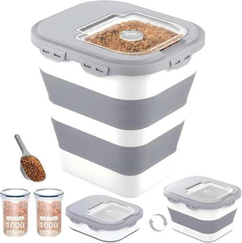 40 Lbs Dog Food Storage Container, Collapsible Cat Food Container