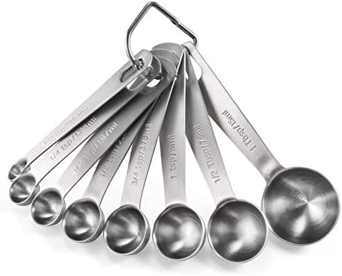 U-Taste 18/8 Stainless Steel Measuring Spoons Set of 8, Teaspoon Tablespoon