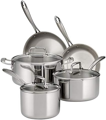 Tramontina Boston Tri-Ply Clad Stainless Steel 8-Pc Pots and Pans Set