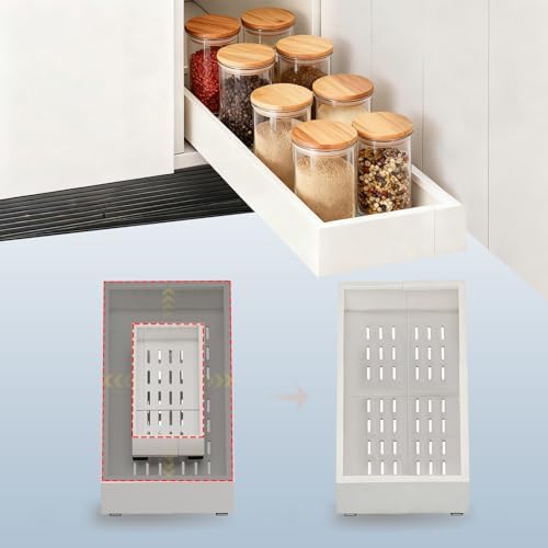 Fokyfok Pull out Cabinet Organizer,7"-11"W,17"-24"D,Expandable,Adhesive
