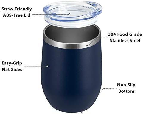 MEWAY 12oz Wine Tumbler Mix Color 4 Pack Bulk Gifts for Women, Vacuum Stainless Steel Travel Mug with Lid,Insulated Stemless Wine Cup Glass for Coffee,Cocktails,Drinks(Mix,Set of 4)