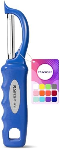 Rainspire Vegetable Peeler Potato Peelers for Kitchen, Sharp Stainless Steel Blades Veggie, Comfortable Handle Fruit Peeler, Carrot Peeler Apple Peeler Dishwasher Safe, Dark Blue, 1-Pack