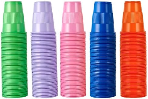 Lilymicky 500 Pack 5 oz Disposable Plastic Cup in 5 colors, Great for Party