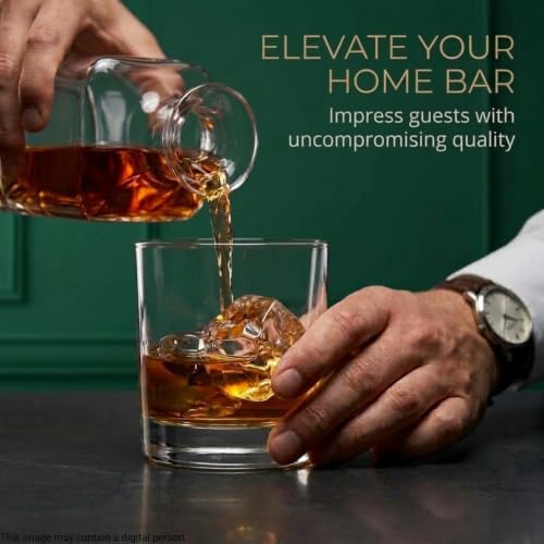 Godinger Whiskey Glasses, Bourbon Rocks Cocktail Set of 4, Made in Italy