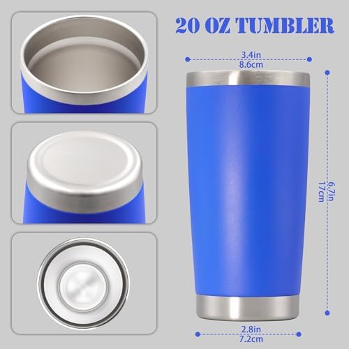 20 oz Tumbler Insulated Tumblers Stainless Steel Coffee Mug,DarkBlue 12PCS