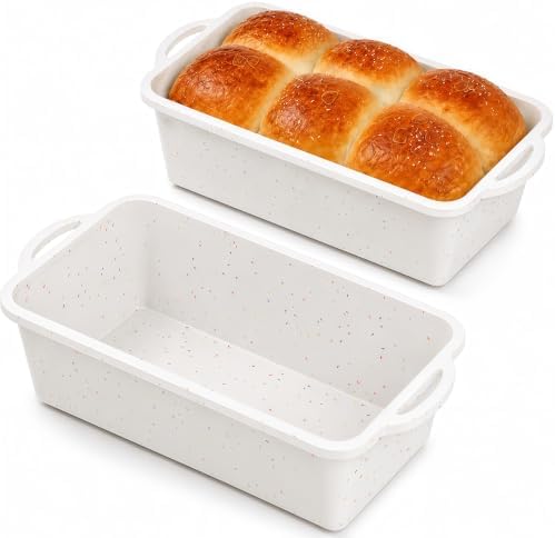 2 Pack 8.5x4.5 Standard Silicone Loaf Pans, BPA-Free Reinforced For Baking