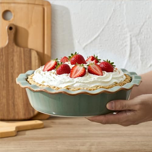 Ceramic Pie Pan for Baking[10.6 inch],Reusable NonStick Ceramic Baking Dish