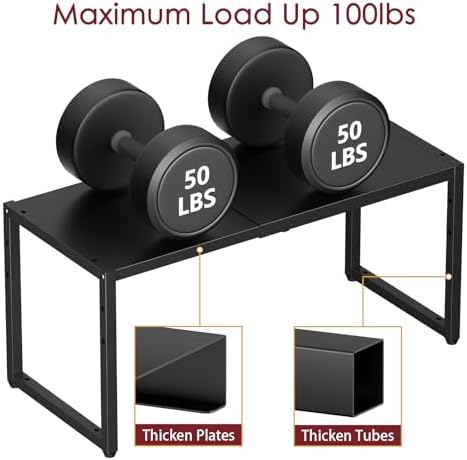 2 Pack Expandable Storage Shelves,100LBS Heavy Duty Metal Shelving Units