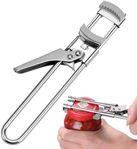 Jar Opener Bottle Opener, Adjustable Jar Openers, Multifunctional Stainless Steel Jar Lid Opener Gripper Can Opener for Weak Hands, Seniors with Arthritis, Manual, Kitchen Accessories