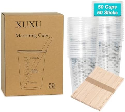 XUXU 50pcs 8oz Graduated Clear Plastic