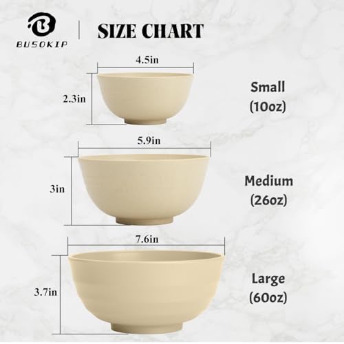 10 OZ Snack Bowl Set of 8, Unbreakable Ice Cream Bowl (Beige)