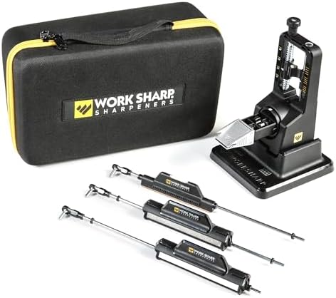 Work Sharp Precision Adjust Elite Knife Sharpener - Fixed Angle Sharpening System for Kitchen & Pocket Knives - Professional Guided Knife Sharpening Tool