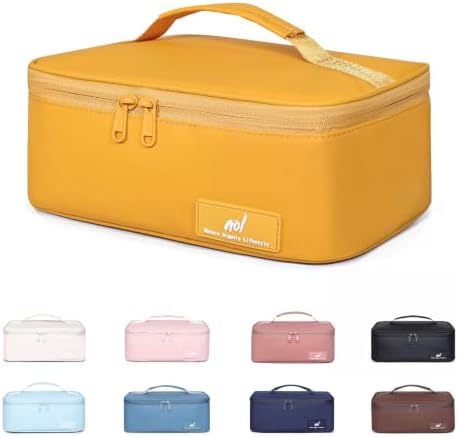 NOL Insulated Lunch Bag for Adults –Compact Cooler Lunch Box with Food-Grade Lining, Waterproof Lunch Bag for Work, Travel | Portable Thermal Meal Tote with Handle,Earth-yellow