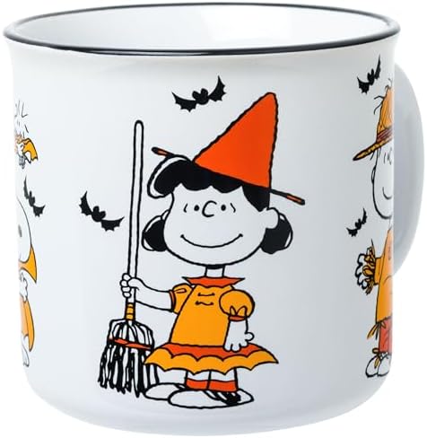 Silver Buffalo Peanuts Halloween Squad Costumes, Ceramic Camper Mug, 20oz