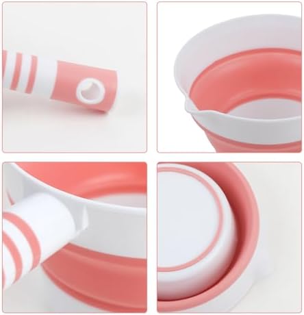 Folding Water Ladle for Bath Collapsible Water Scoop Bath Ladle Pink