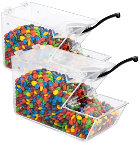 Inevibe 2 Pack Candy Bin Topping Dispenser, Bulk Sprinkle Container (2)