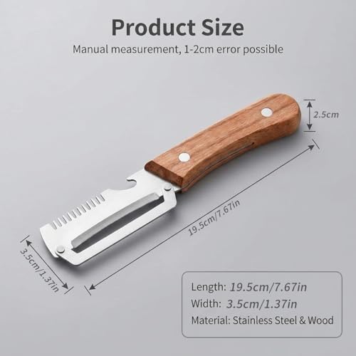 Multi-Functional Vegetable Peeler, 3 in 1 Multi Functional Wooden Handle Peeler and Bottle Opener, Kitchen Gadgets Tool for Fruit Pumpkin Peeling Potato Carrot Veggie Peeler (2-Pack)