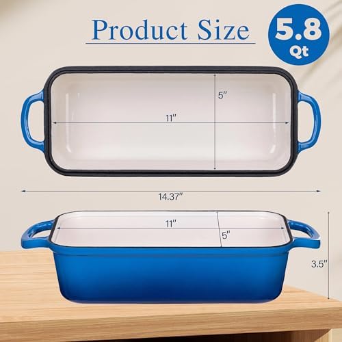 11x5 Inch Cast Iron Loaf Pan with Lid, Sourdough Bread Baking