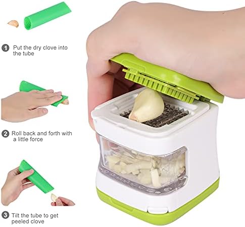 Updated Garlic Press&Peeler Set- Convenient Dicing and Slicing. Chopper, Masher & Crusher, Mincer and Paste