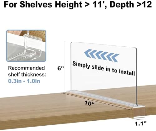 Small Shelf dividers Closet Organizers: 6-inch (Shorter Version)
